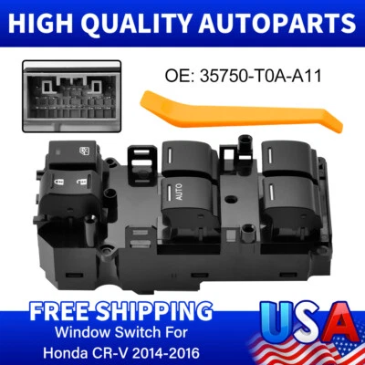NOVO para 2014-2016 Honda CR-V 2.4L dianteiro esquerdo mestre interruptor de janela de energia controle - Imagem 1 de 4