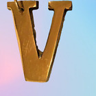 Brass Letter V Pendant Cord Necklace Stocking Filler Steampunk Gift L1V
