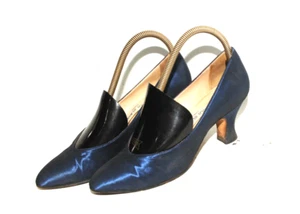 LADIES MANOLO BLAHNIK MADE IN ITALY BLUE SATIN SILK PUMPS SHOES 6.5 UK 39.5 - Picture 1 of 12