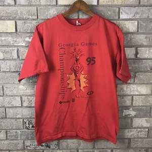 Vintage 90s Olympic Games Georgias Dance Stars T Shirt Size Large Red Unique Vtg - Picture 1 of 9