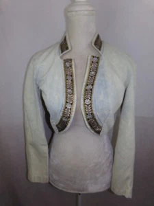 Young Edwardian Vintage Cropped Fitted Jean Jacket women's size S - Picture 1 of 10