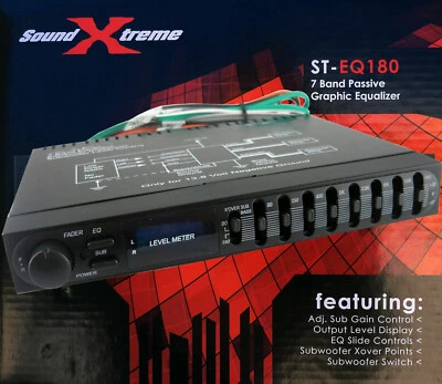 SOUNDXTREME 7 Band Pre Amp Graphic Car Audio Stereo Equalizer EQ w/ sub out