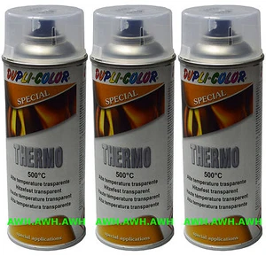 3x400ml Hochtemperatur Hitzefest Hitzelack Hitzebeständer Thermolack transparent - Bild 1 von 1