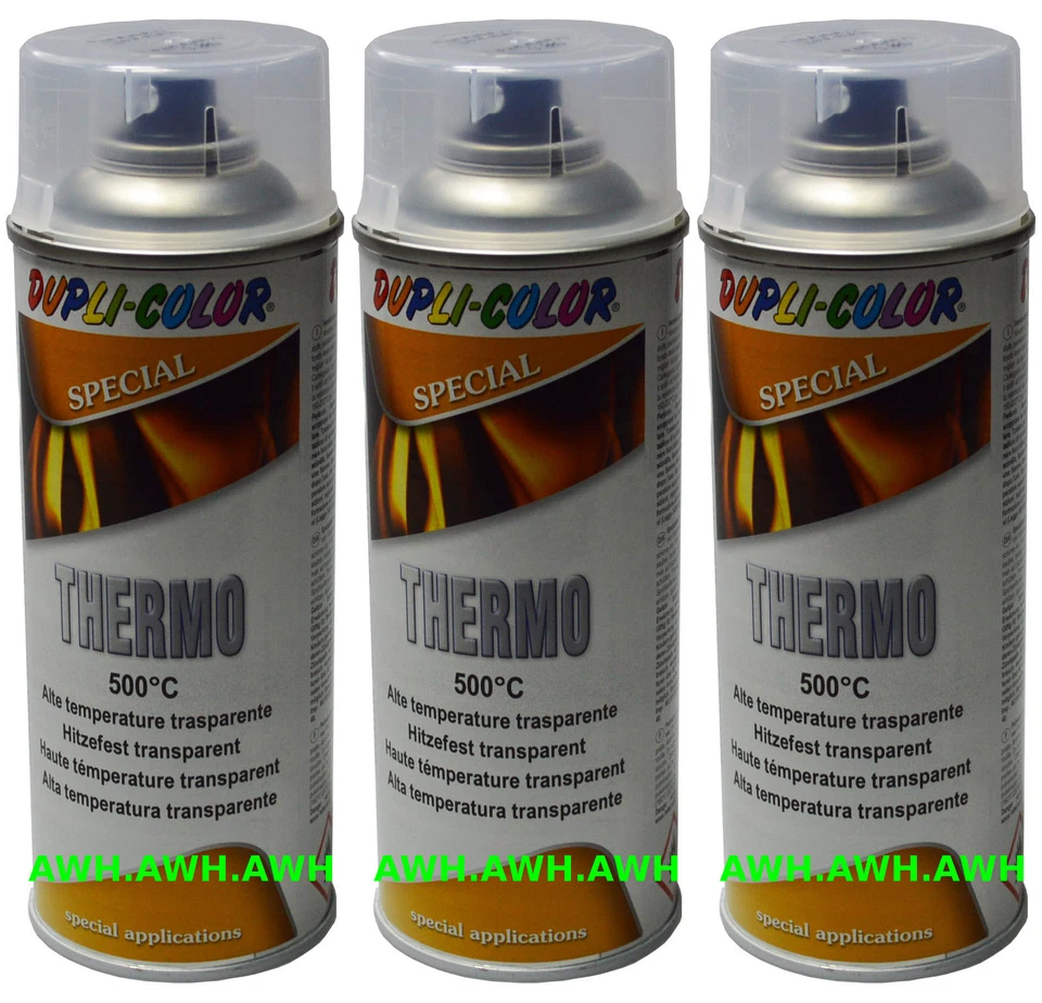 3x400ml Hochtemperatur Hitzefest Hitzebeständer Thermolack Hitzelack transparent - Bild 1 von 1