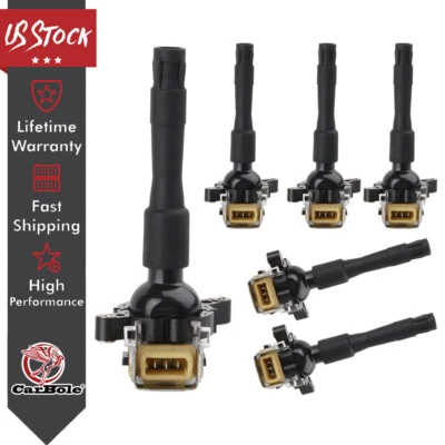 6 bobinas de encendido UF300 para BMW 325i 323i 2.5L 330Ci 528i 3.0L 740iL 4.4L 328i X5 Foto 1 de 4