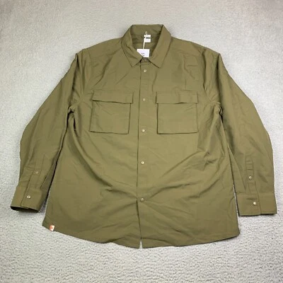 Camisa Estoica Para Hombre XL Utilitaria Oliva Bolsillo Abotonado Frontal Manga Larga NUEVA Foto 1 de 4