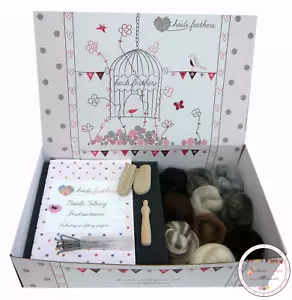Heidifeathers® verpackt ""Naturwolle"" Nadelfilz Starter Kit - Fingerschutz.. - Bild 1 von 11