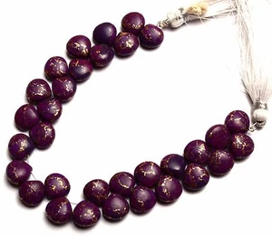 Natural Gem Copper Turquoise 10MM Approx. Smooth Heart Shape Briolette Beads 7" - Picture 1 of 5