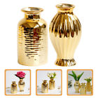  2 Pcs Geometric Flower Vase Small Golden Fall To The Ground