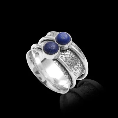 925 sterling silver ring, Gemstone Spinner Ring, Handmade Ring, Meditation Ring - Image 1 of 4
