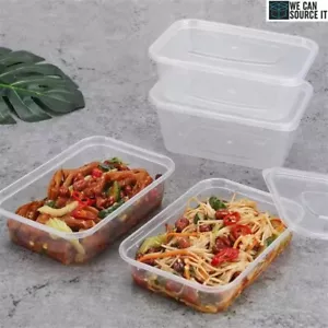 Contenedores de plástico transparente para microondas seguros para alimentos calidad para llevar tinas rectas con tapas - Imagen 1 de 13