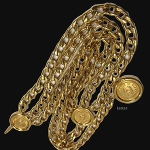 CHANEL Cinturón Cadena AUTÉNTICO Oro PARÍS Collar Medalla Kenkenjp Moneda 31 RUE CAMBON 86 - Imagen 1 de 22