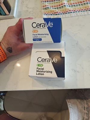 2 Box Pack CeraVe AM/PM Facial Moisturizing Lotion 2.87oz Boxes 1 AM & 1 PM Box - Image 1 of 4