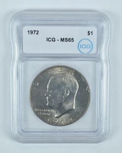 1972 Eisenhower $1 MS65 ICG - Picture 1 of 5