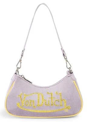 Von голландский фиолетовый и желтый бархат наплечная сумка Y2K ретро новый с Ярлыками см. примечания - Изображение 1 из 4