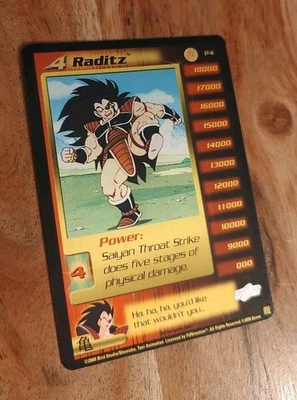 DBZ Dragon Ball Z Card Gold FOIL Raditz P4 CCG Promo LIMITED Saiyan Saga HP 2000 - Image 1 of 4