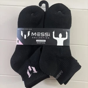 Messi #10 Fußball Socken schwarz Herren Schuhgröße 6-12 gepolsterte Viertel 6 Paar " - Bild 1 von 8