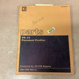 CAT Caterpillar PR-75 PAVEMENT PROFILER PARTS MANUAL BOOK CATALOG LIST, 6BD1-119 - Picture 1 of 5