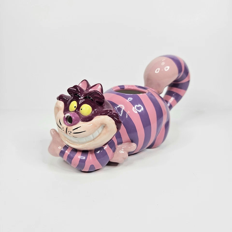 Walt Disney Gallery 1990 Alicia en el País de las Maravillas Cheshire Gato Tetera/Crema Sin Tapa Foto 1 de 4