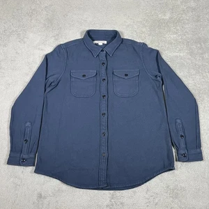 Camisa Manta Outerknown Para Hombres XS Azul Franela Bolsillos Abotonados Peso Pesado - Imagen 1 de 13