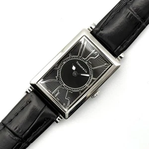 Overhauled TIFFANY&CO Gallery Rectangular Quartz Women 19mm Swiss SS - Picture 1 of 10
