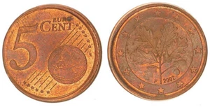 Fehlprägung Deutschland 5 Cent 2002 F dezentriert vz-st83076 - Bild 1 von 1
