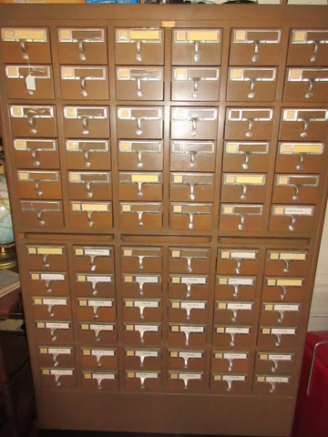 VINTAGE BRO-DART 72 DRAWER CARD CATALOG - PICK UP ONLY Mid Century Modern Cover
