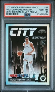 Aros Stock Premium 2023-24 - Victor Wembanyama City Edition Silver Prizm PSA 10 - Imagen 1 de 2