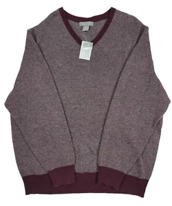 NEU DANIEL CREMIEUX Signature weingrau Herren XL V-Ausschnitt Wolle/Kaschmir Pullover MANGEL - Bild 1 von 13