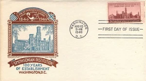 August 10, 1946 ** Smithsonian Institution** Scott 943 * Staehle FDC - Picture 1 of 1
