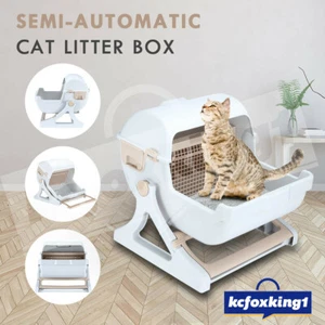 Cat Toilet Automatic Semi Cat Litter Box Pet Kitty Tray Cat Furniture Petscene - Picture 1 of 12