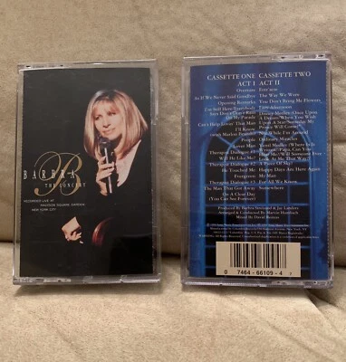Barbra Streisand The Concert Act 1 & 2 Cassette Tapes Madison Square Garden MSG - Image 1 of 4