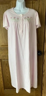 Nuevo con etiquetas Camisón Vintage Miss Elaine Rosa Talla Pequeña Hasta la Rodilla Manga Gorra. Tulipanes Foto 1 de 4