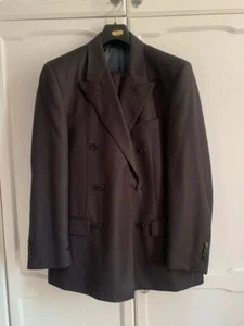 Black Suit trouser jacket set wool size S M 38” chest 32” waist Marks & Spencer - Picture 1 of 8