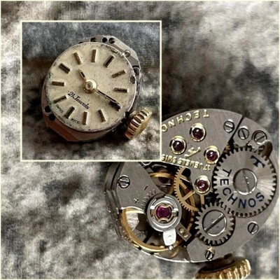 ✩ Vintage TECHNOS AS 1977.2 mechanism 60s SWISS MADE wrist watch movement - Image 1 of 4
