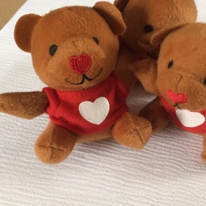 Valentine Bear with Red T-Shirt Stuffed Bear Plush 4" - Picture 1 of 5