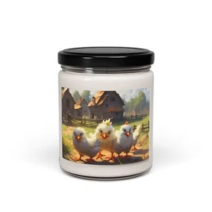 Soy Candle, Cute Chicken Farm Candle - Farmhouse Decor, Animal Lover Gift - Picture 1 of 41