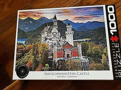 Eurographics Puzzle 1,000 Piece NEUSCHWANSTEIN CASTLE  27"x19" Book  trees EUC - Image 1 of 4