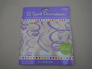 12 x Hanging Swirls Party Decorations AMSCAN Birthday Wedding Baby Shower Hen - Picture 1 of 4
