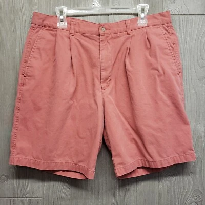 Pantalones Cortos Dockers Para Hombres 36 Chino Calce Relajado Desteñido Rojo Salmón Plisado Papá Informal  Foto 1 de 4
