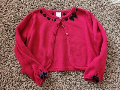 Gymboree Red Bow Black Cardigan Size 4 Girls holiday traditions  - Image 1 of 2