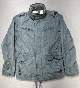 Diesel Rising Sun Waxed Jacket Womens Sz Medium Olive Military Utility Gorpcore - Picture 1 of 15