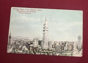 Postcard - Madison Square Tower Madison Square Metropolitan Life Bldg Flatiron - Picture 1 of 2