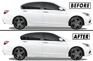 Chrome Delete Blackout Overlay for 2013-17 Honda Accord Sedan Window Trim - Picture 1 of 4