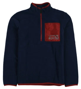 Converse Boys Micro Fleece 1/2 Zip Sweatshirt Large Navy Blue Burgundy Pullover - Picture 1 of 3