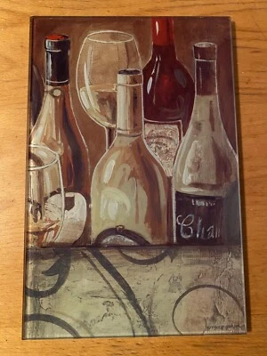 Kitchen Decor Glass Tray Wine Bottle Design - Image 1 of 3
