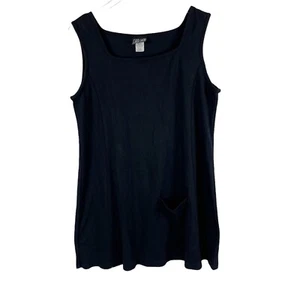 Carol Wior by Lana Black Tank Sleeveless Polyester Cotton Dress Womens M - Picture 1 of 5