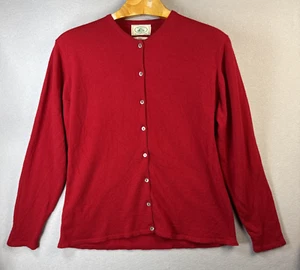 McCulley's Pure Cashmere Cardigan Womens XL Preppy Classic Red Old Money Luxury - Bild 1 von 12