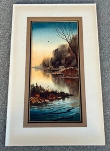 LaVere Hutchings "Evening Glow I" Original Wtercolor Landscape Painting on Paper - Picture 1 of 17