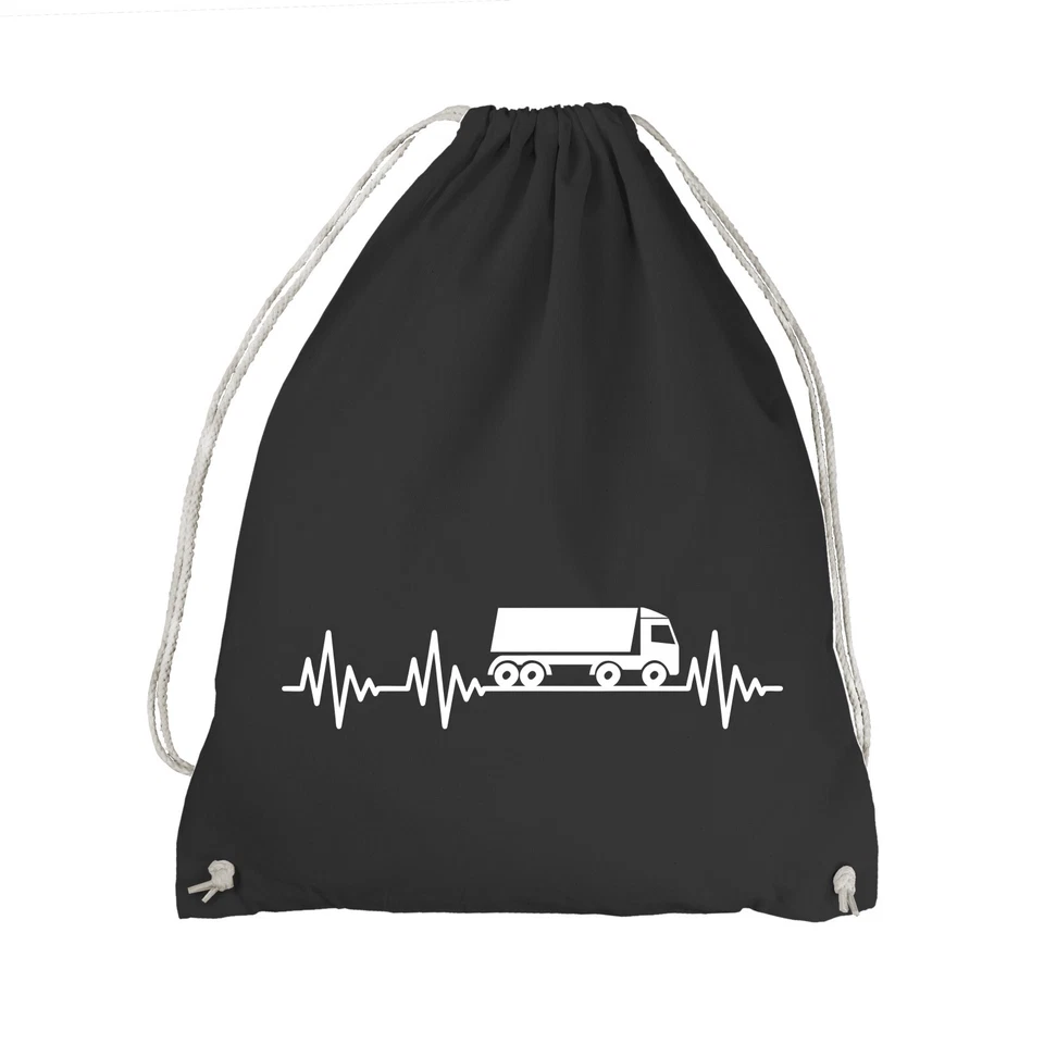 ABSENDA Herzschlag LKW Turnbeutel - EKG Transporter Autobahn Logistik Trucker